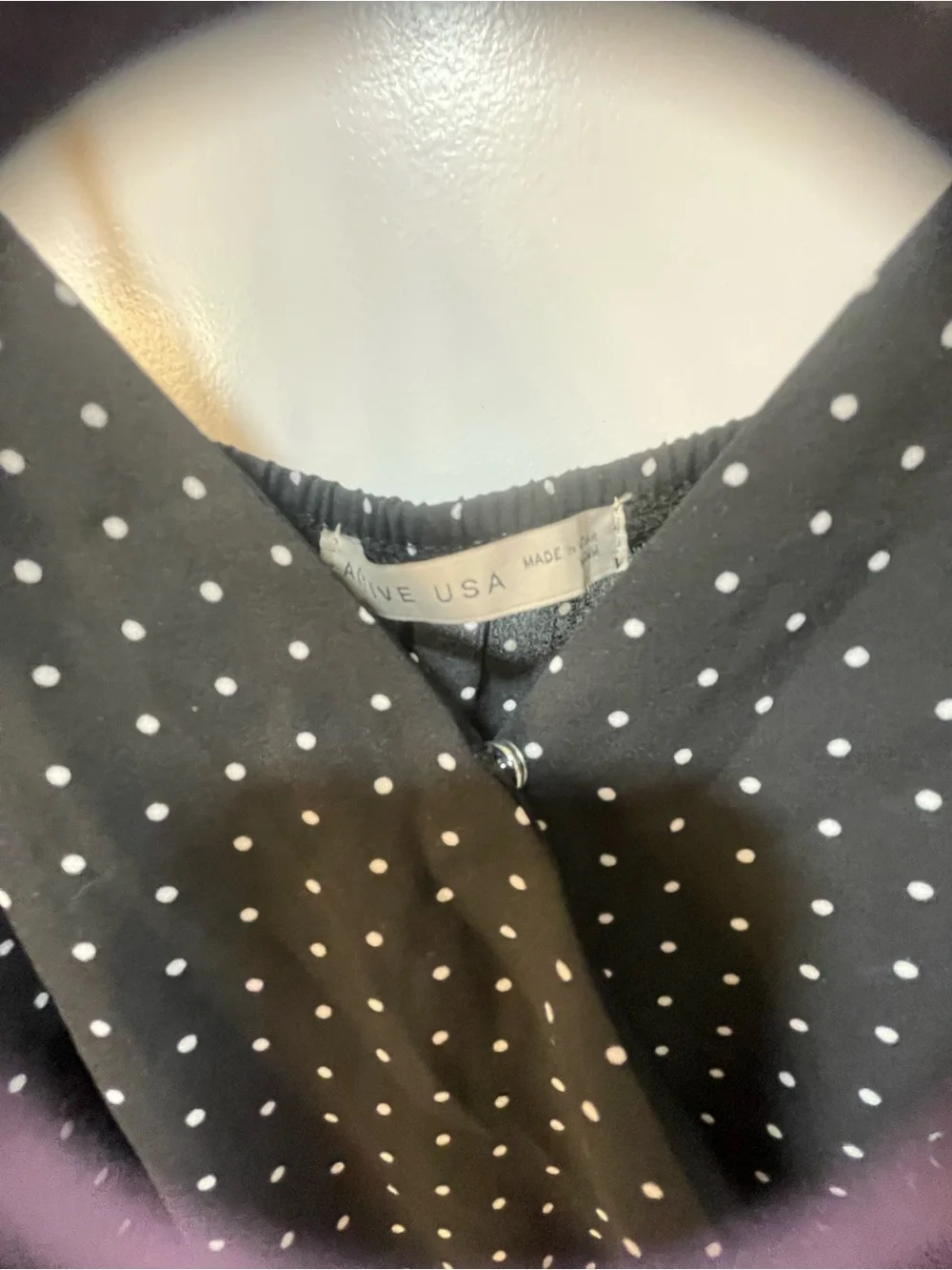 Active USA Jumpsuit BLK Polka Dot Jumper Wide Leg Women's SZ Medium, NEW! Cute!